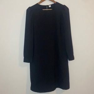 Black Old Navy dress with a slight puff sleeve